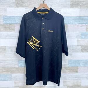 Sean John MCMLXIX Gold Embroidered Polo Shirt Black Vintage Y2K Mens XL